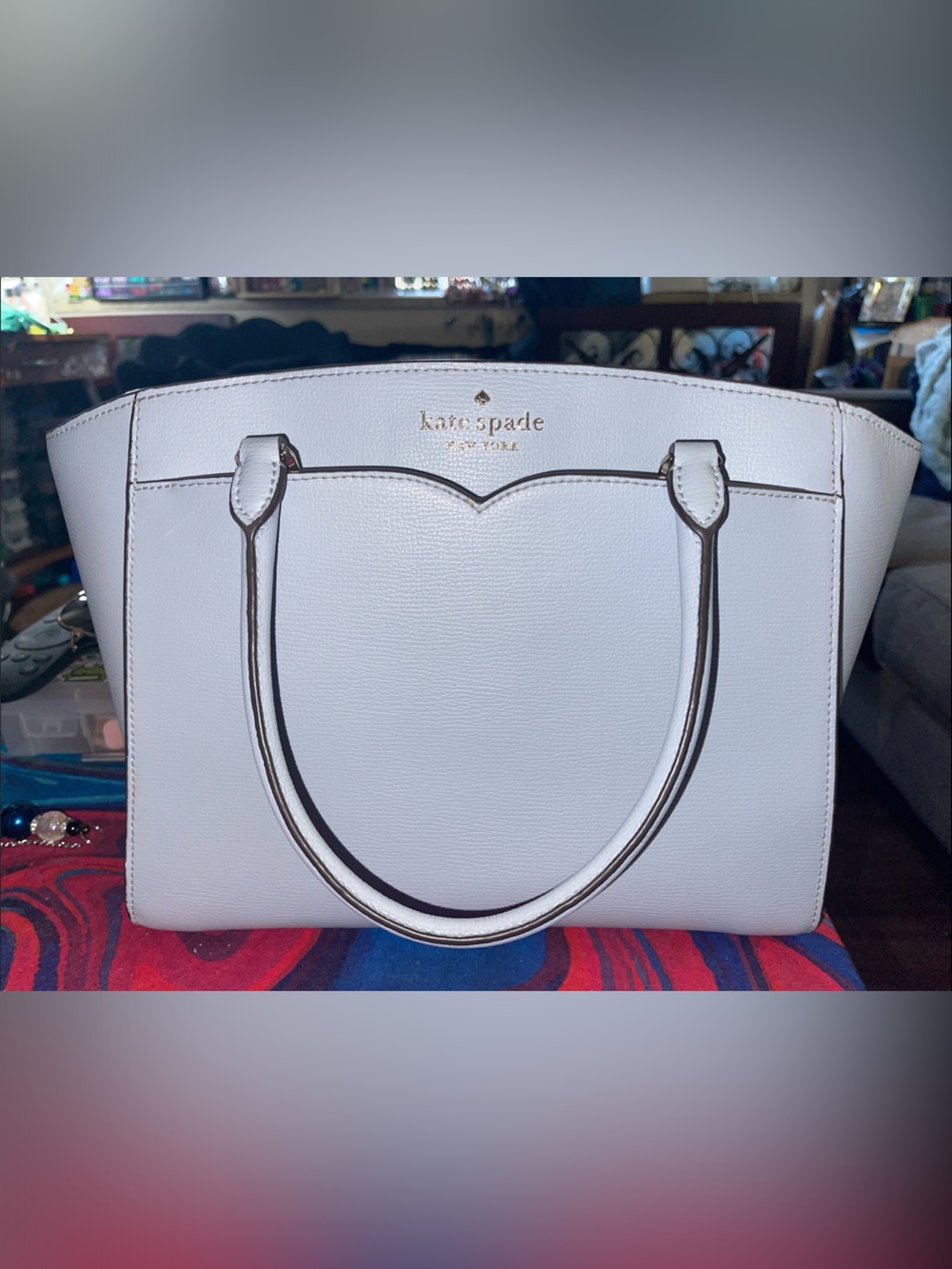 kate spade light blue  Leather Top-Handle Tote